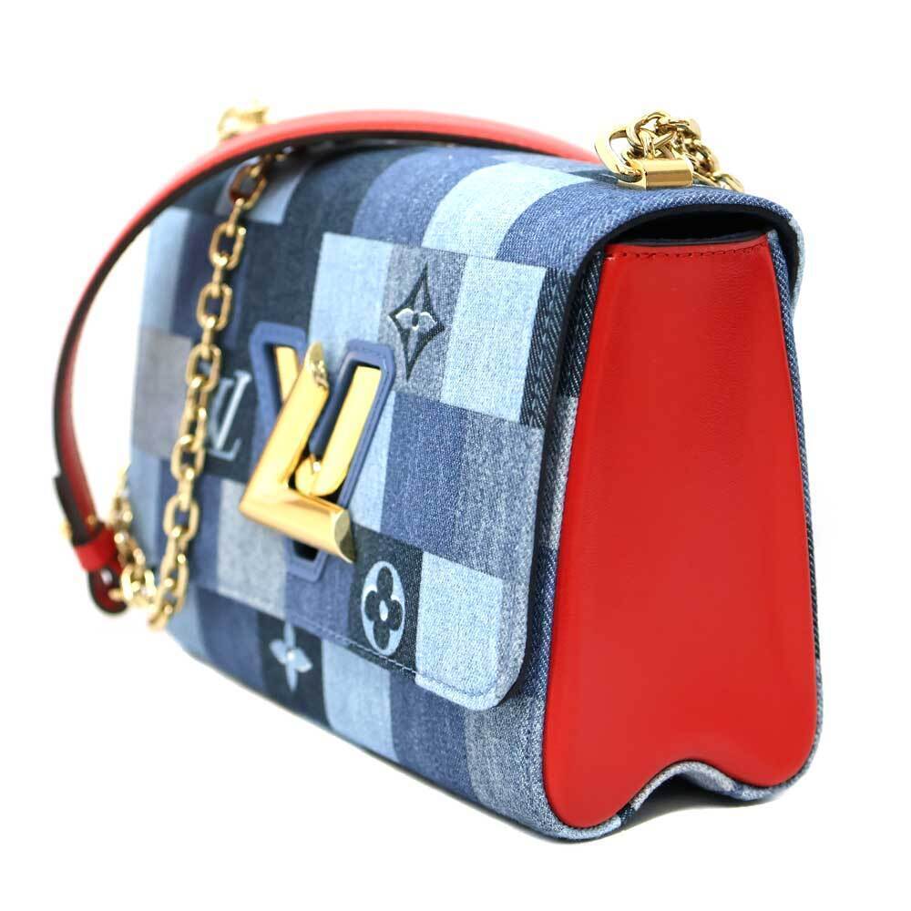 Louis Vuitton Twist Bag Denim Leather Blue Red - Picture 2 of 10